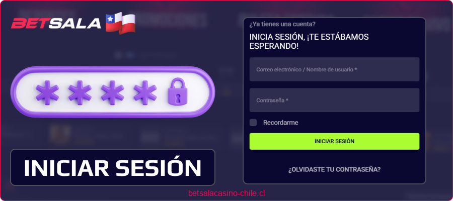 Cómo iniciar sesión en tu perfil de Betsala Chile